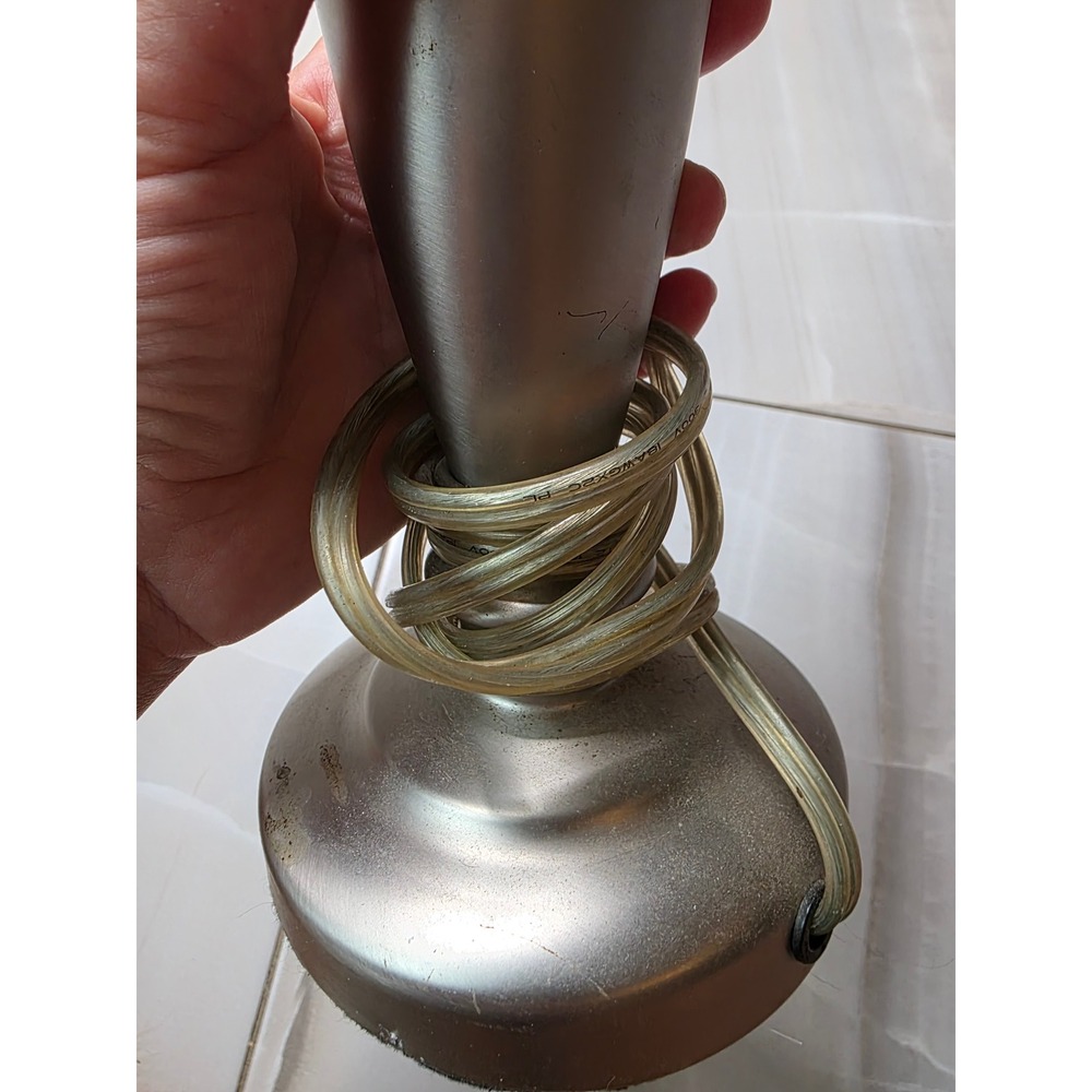 Modern Brushed Nickel Table Lamp Urn Style Silver Metallic 21 Inch 19-7051 Z4 - Picture 8 of 16